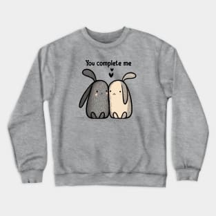 You Complete Me - Cute Bunnies in Love Crewneck Sweatshirt